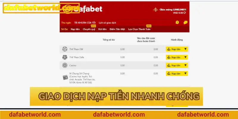 Giao dịch nạp tiền nhanh chóng Giao dịch nạp tiền nhanh chóng